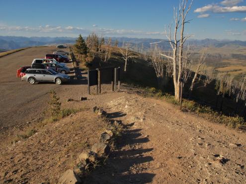 Parking area at the top of the Chittenden Road